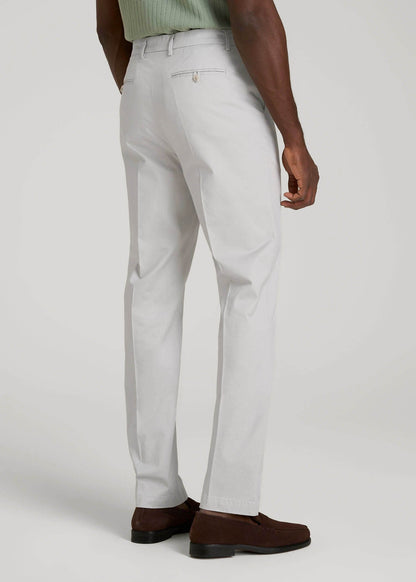 Refined Chinos for Tall Men in Grey Sand