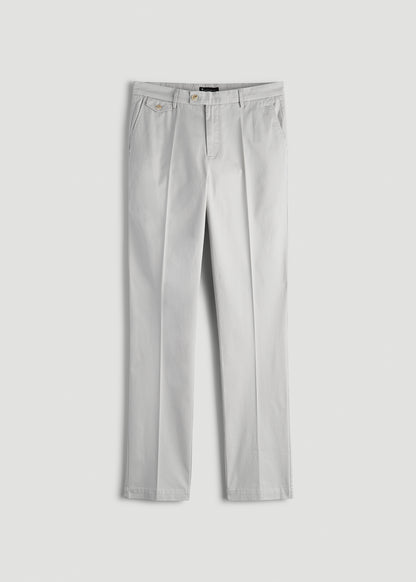 Refined Chinos for Tall Men in Grey Sand