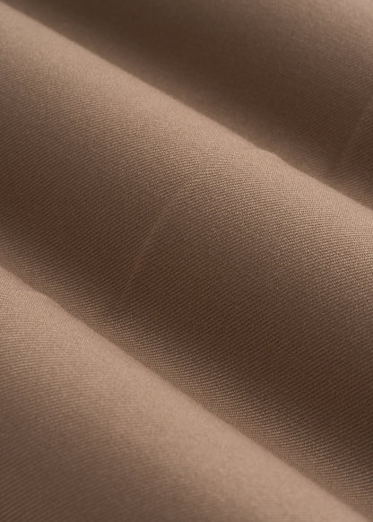 Relaxed Pleated Trousers for Tall Men in Dark Sand