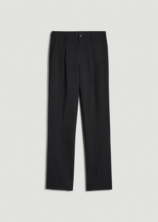 Tall Men's Relaxed Pleated Trouser in Black