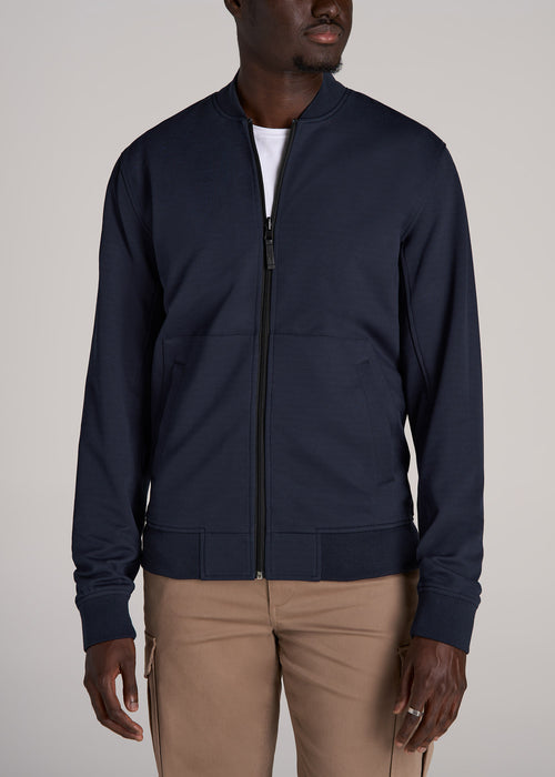 Reversible Bomber Jacket for Tall Men in Black and Navy