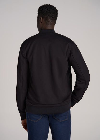Reversible Bomber Jacket for Tall Men in Fossil Grey and Black