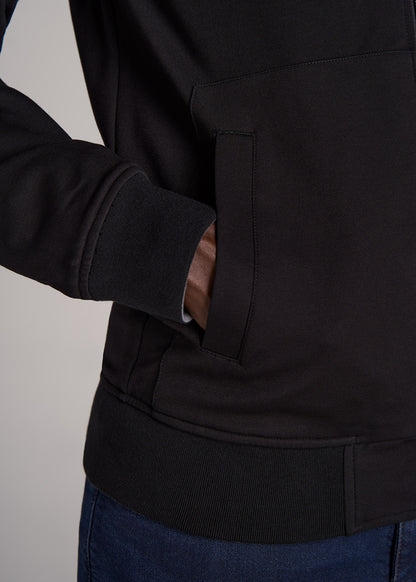 Reversible Bomber Jacket for Tall Men in Fossil Grey and Black