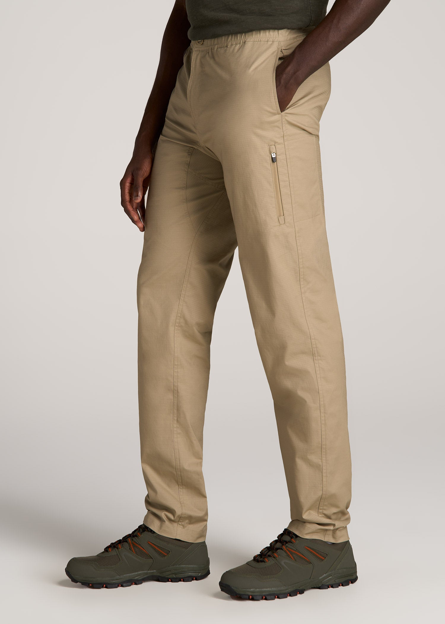 Vedolay Cargo Pants Men Plus Size Mens Cargo Joggers with Zipper Pockets  Full Elastic Waist Cargo Pants Relaxed Fit Lightweight Work Ripstop Pants,Khaki  M - Walmart.com