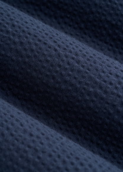 Seersucker Overshirt for Tall Men in Navy Blue