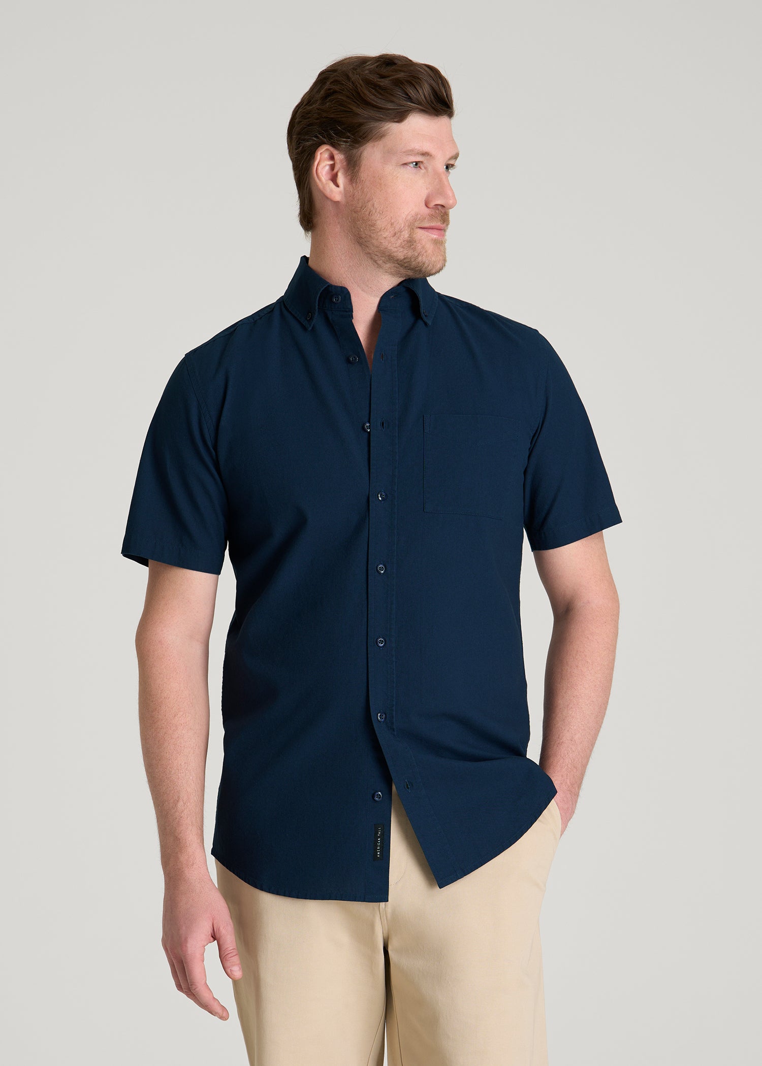 Short Sleeve Shirt for Tall Men in Navy Blue M / Extra Tall / Navy Blue
