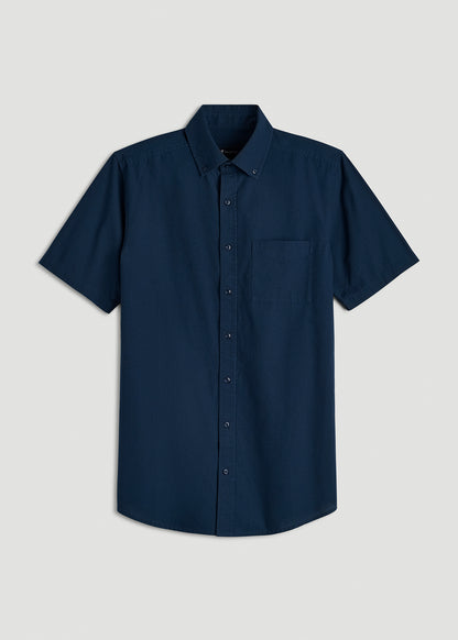 Short Sleeve Shirt for Tall Men in Navy Blue