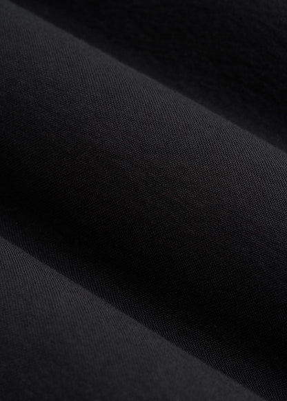 Short Sleeve Oxford Button Shirt For Tall Men in Black