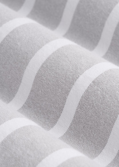 Short Sleeve Oxford Button Shirt For Tall Men in Bold Grey Stripe