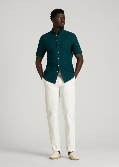 teal short sleeve dress shirt Short Sleeve Oxford Button Shirt for Tall Men in Deep Teal M / Tall / Deep Teal