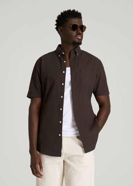 Short Sleeve Oxford Button Shirt For Tall Men | American Tall