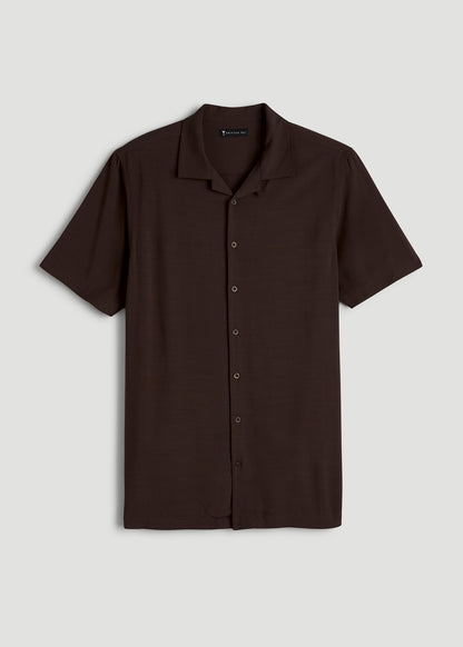 Short Sleeve Resort Shirt for Tall Men in Espresso