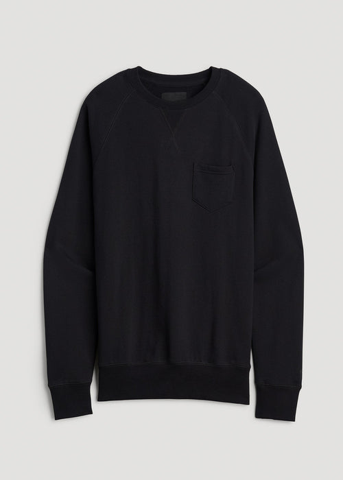 Wearever 2.0 French Terry Crewneck Sweatshirt for Tall Men in Black