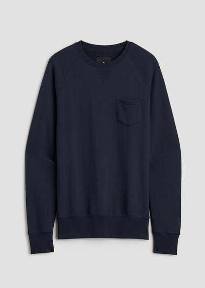 Wearever 2.0 French Terry Crewneck Sweatshirt for Tall Men in Evening Blue