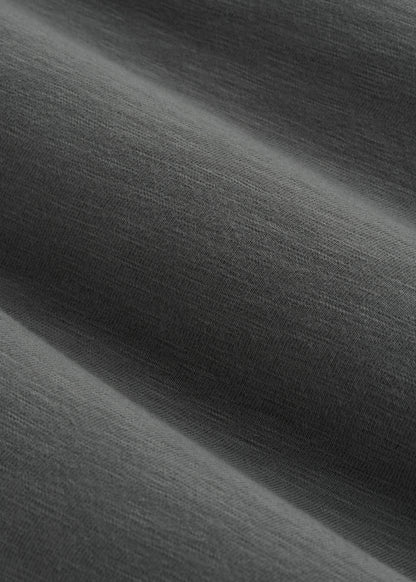 Slub Long Sleeve Scoop Tee for Tall Men in Charcoal