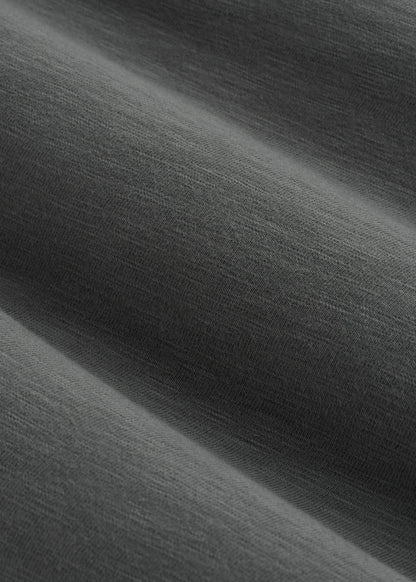 Slub Long Sleeve Scoop Tee for Tall Men in Charcoal