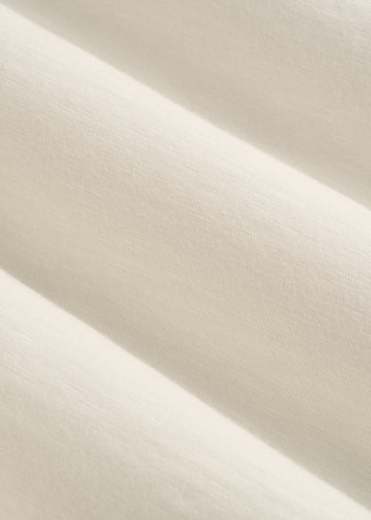 Slub Long Sleeve Scoop Tee for Tall Men in Ecru