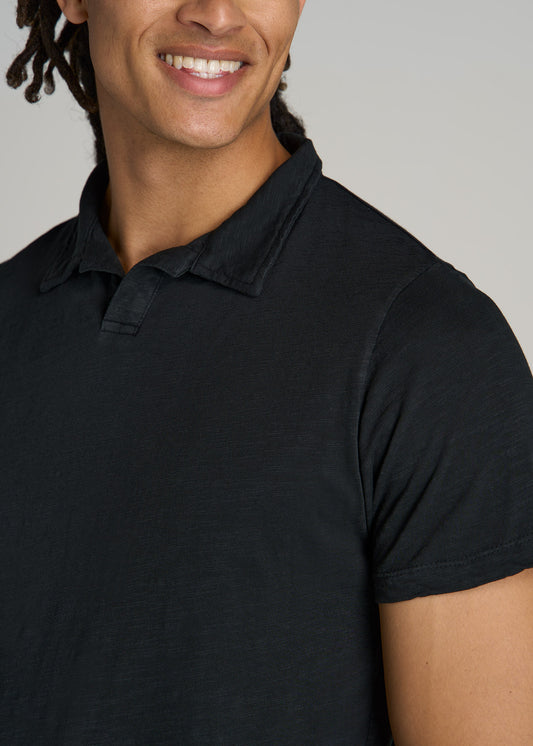 American-Tall-Men-Slub-Polo-Shirt-Black-detail