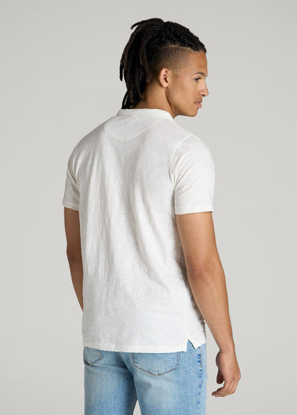 Slub Polo Shirt for Tall Men in Ecru