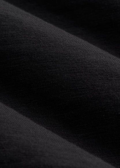 Slub Self Collar Polo Shirt for Tall Men in Black