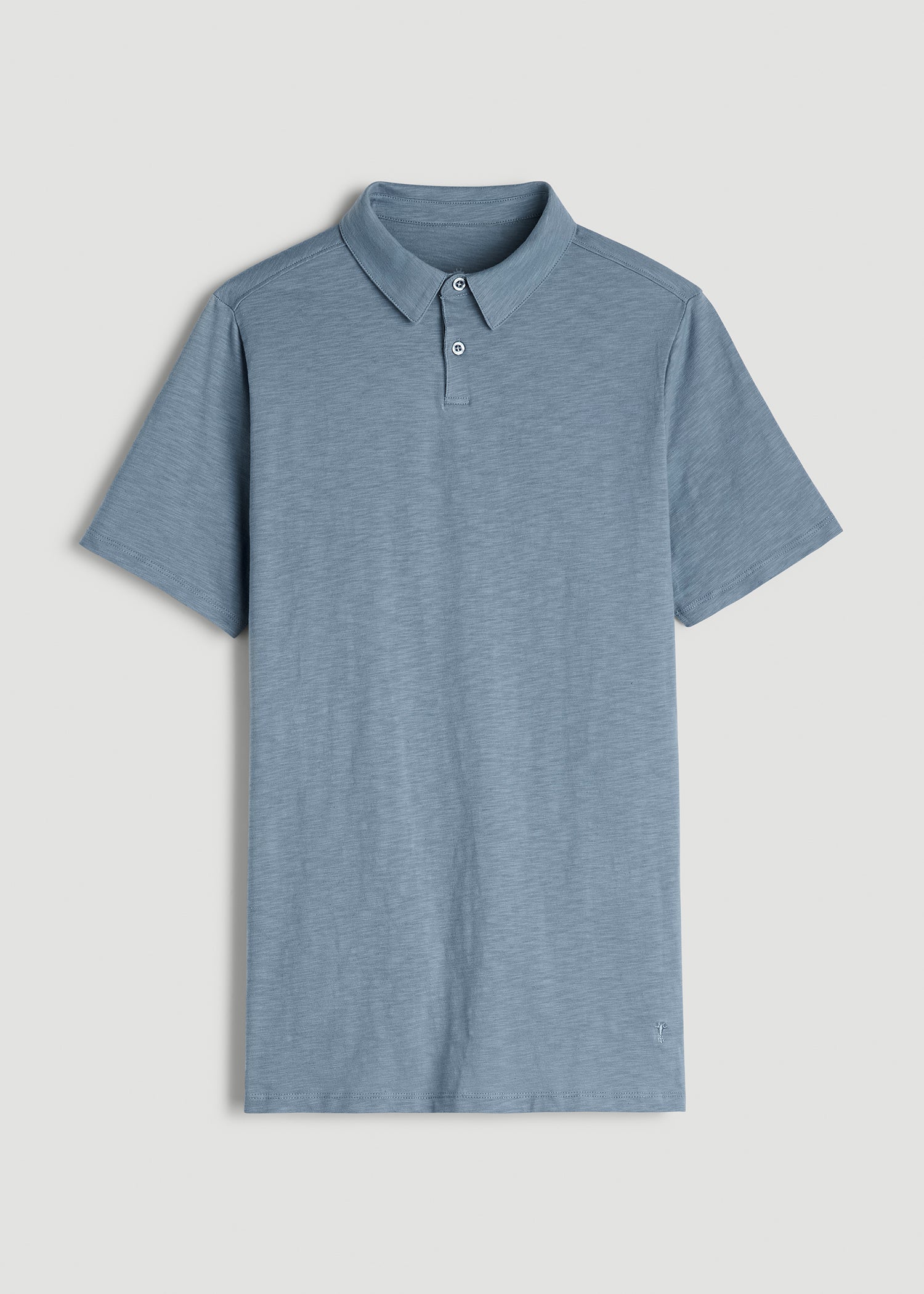 Men's Tall Slub Self Collar Polo With Placket Chambray – American Tall