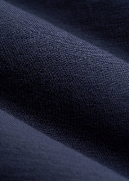 Slub Self Collar Polo Shirt for Tall Men in Navy