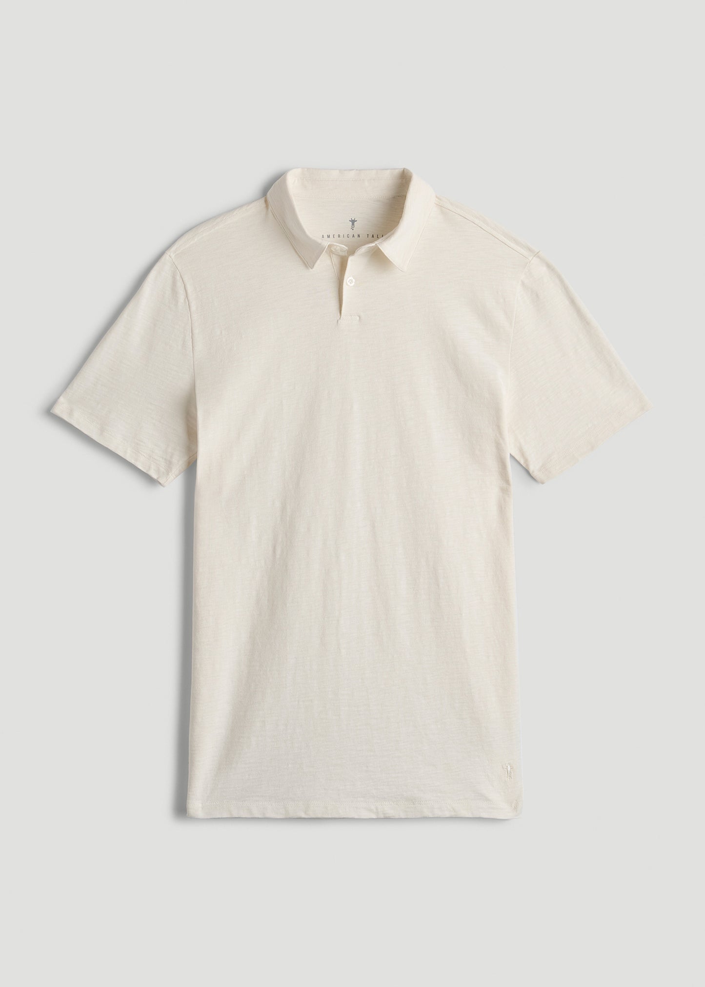 Slub Self Collar Tall Polo Shirt in White Alyssum