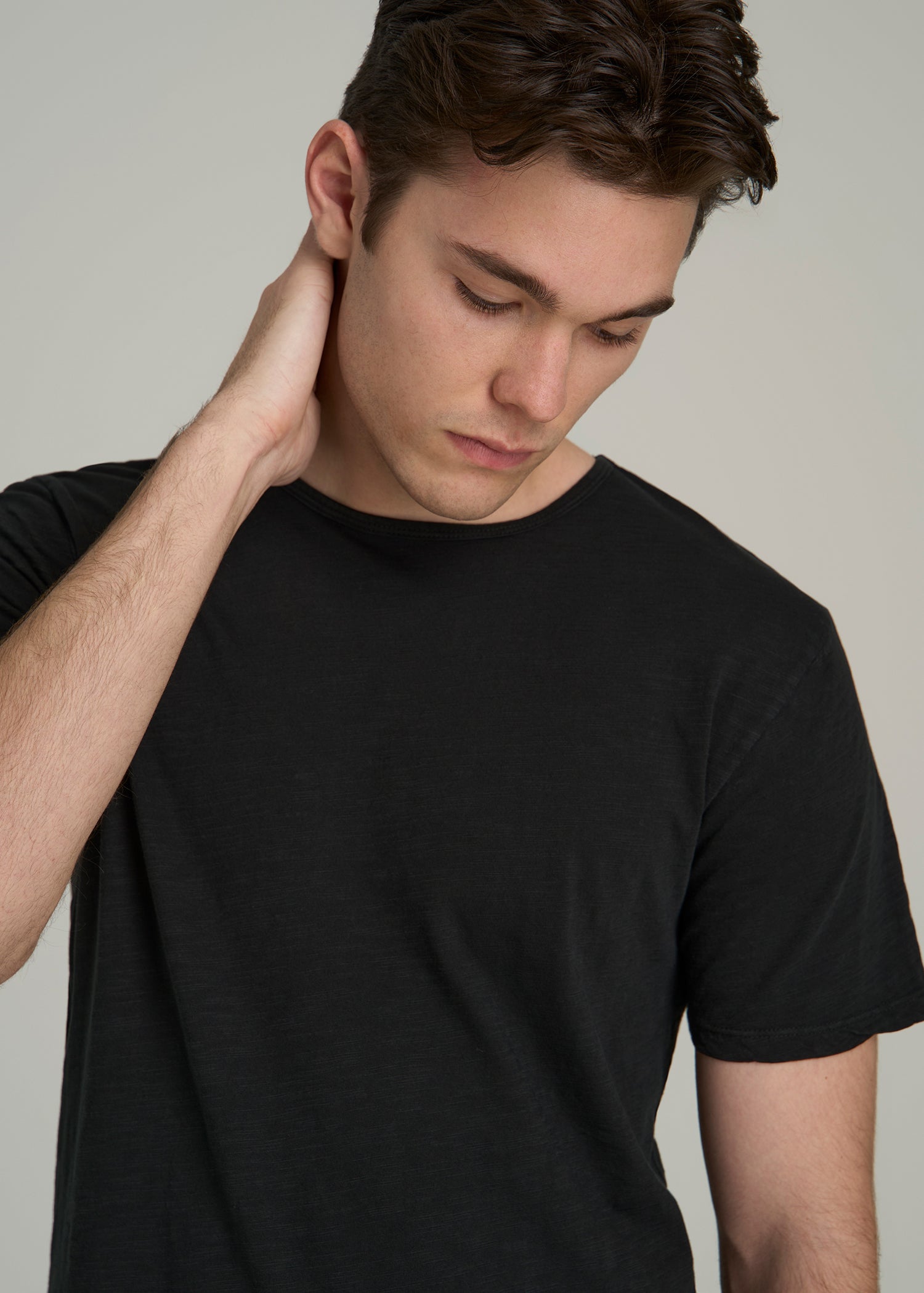 Slub Tee In Black Tall Men's Shirts American Tall