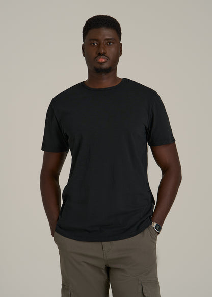 REGULAR-FIT Slub Tee for Tall Men in Black