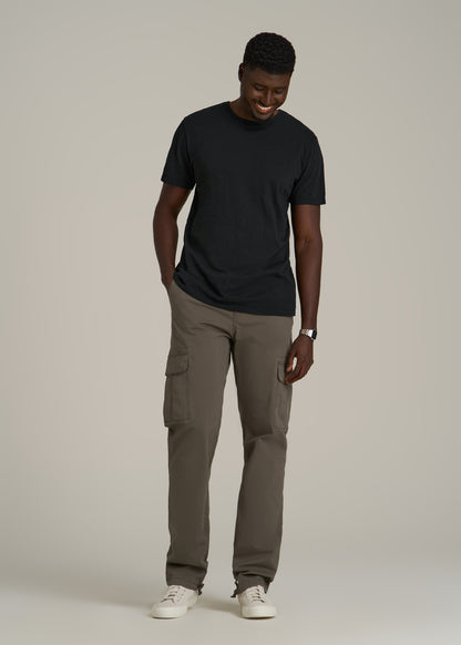 REGULAR-FIT Slub Tee for Tall Men in Black