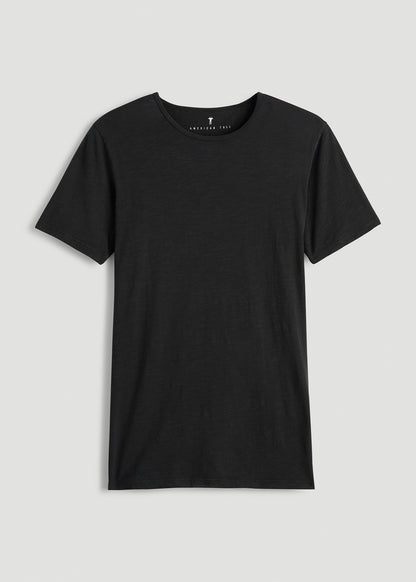 REGULAR-FIT Slub Tee for Tall Men in Black
