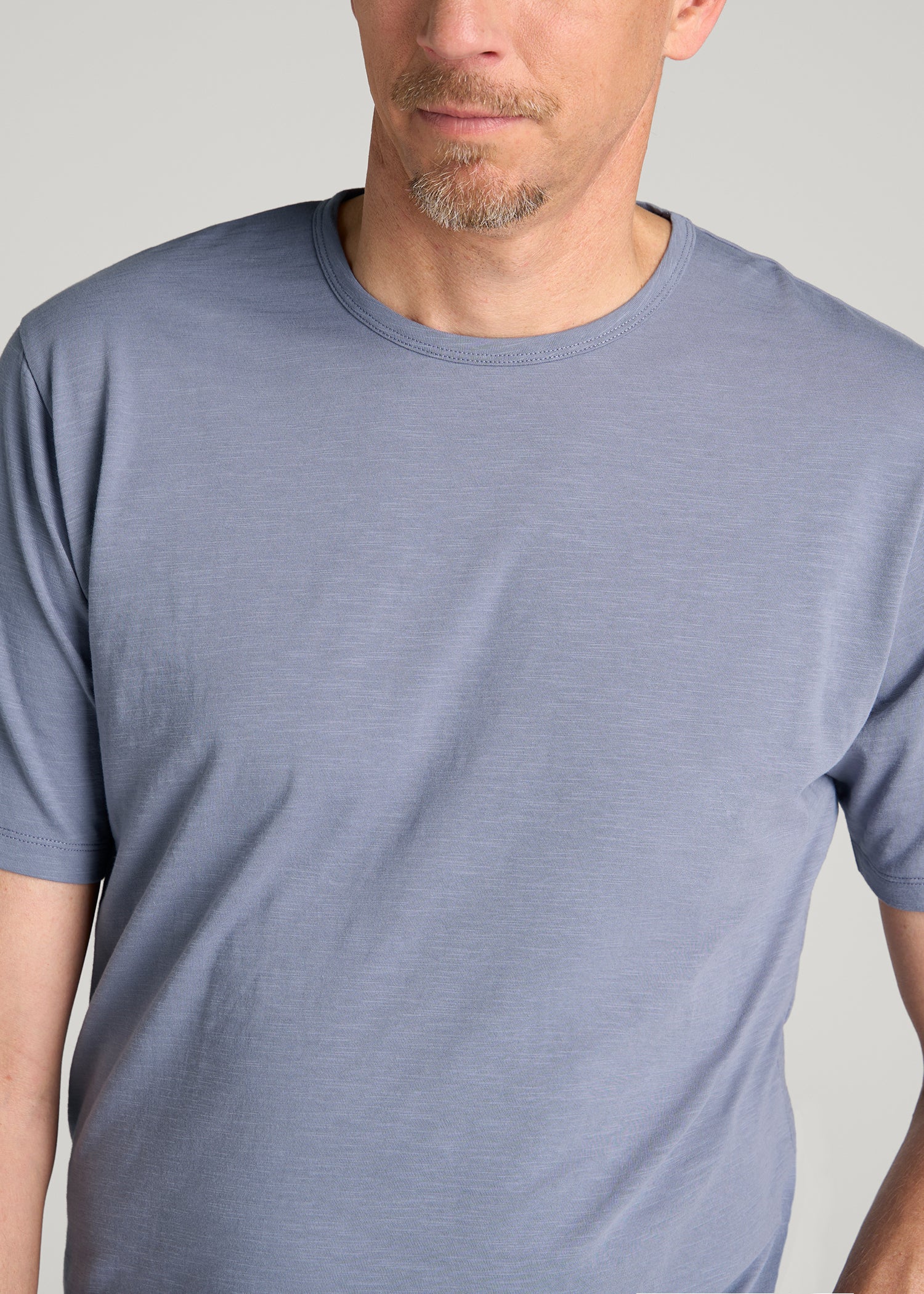 REGULAR-FIT Slub Tee for Tall Men in Blue Granite