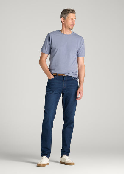 REGULAR-FIT Slub Tee for Tall Men in Blue Granite