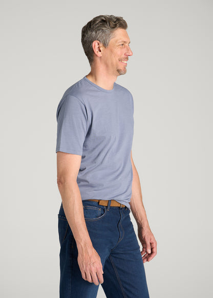 REGULAR-FIT Slub Tee for Tall Men in Blue Granite
