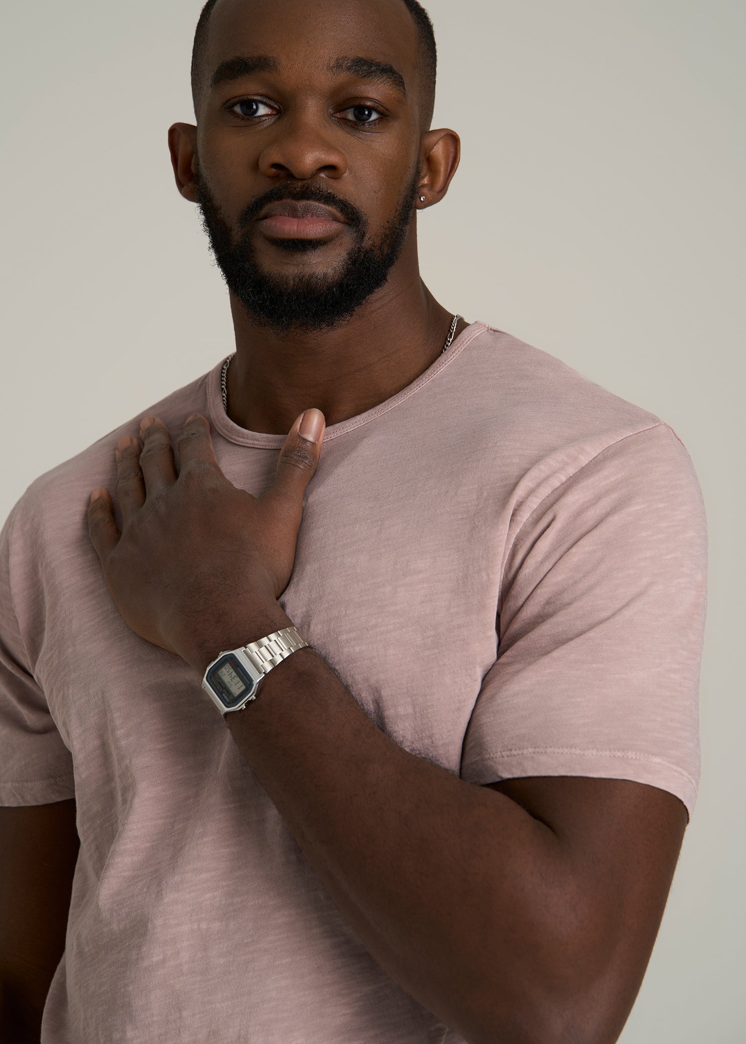 REGULAR-FIT Slub Tee for Tall Men in Desert Rose