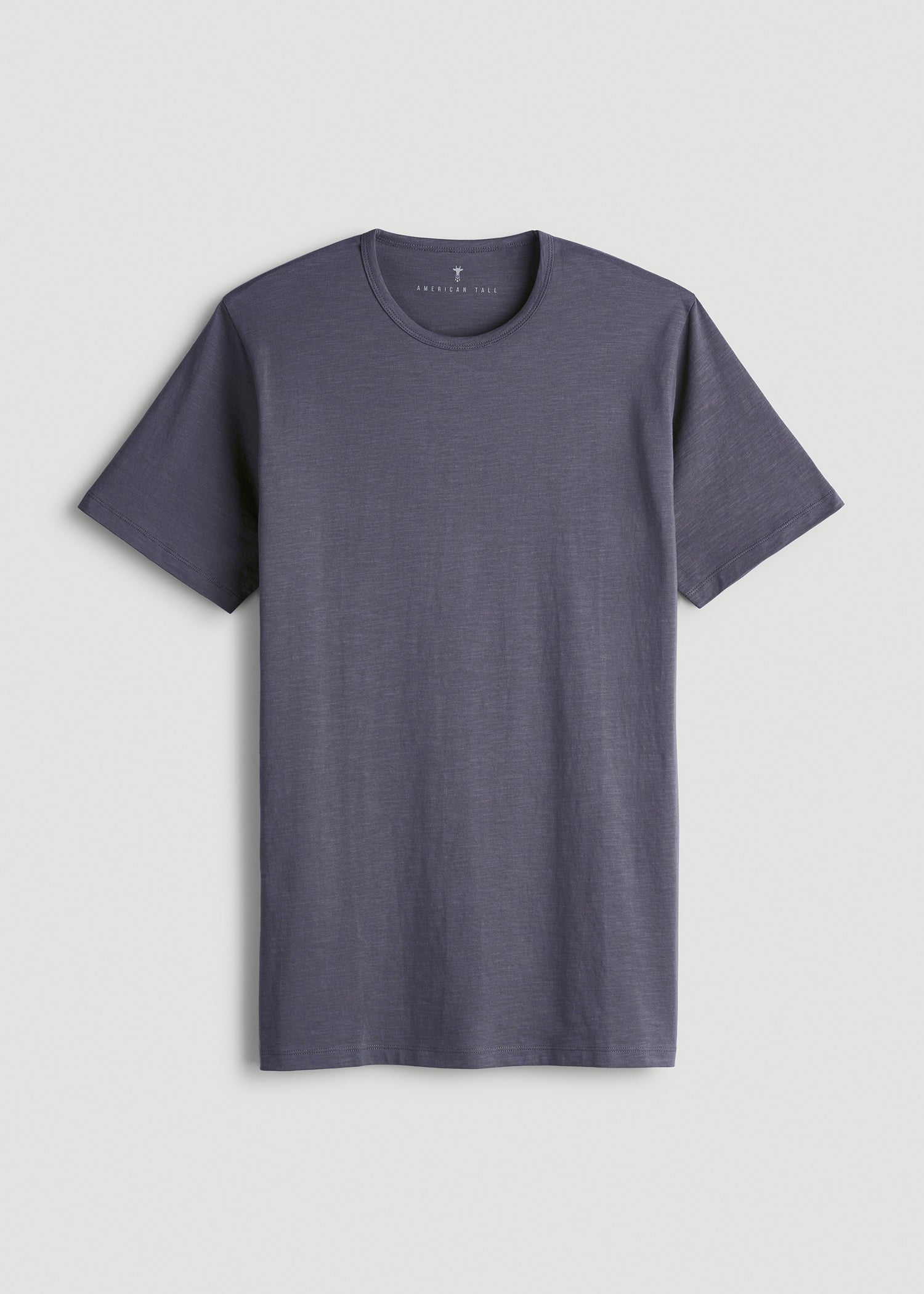 REGULAR-FIT Slub Tee for Tall Men in Grey Blue