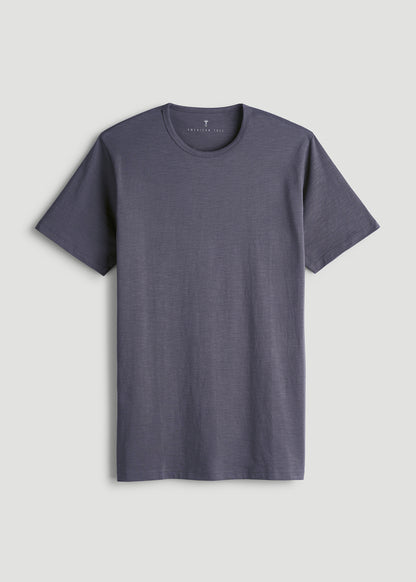 REGULAR-FIT Slub Tee for Tall Men in Grey Blue