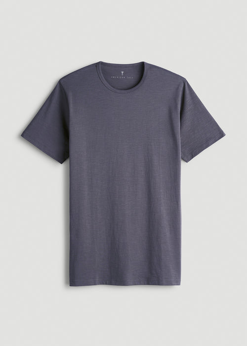 REGULAR-FIT Slub Tee for Tall Men in Grey Blue