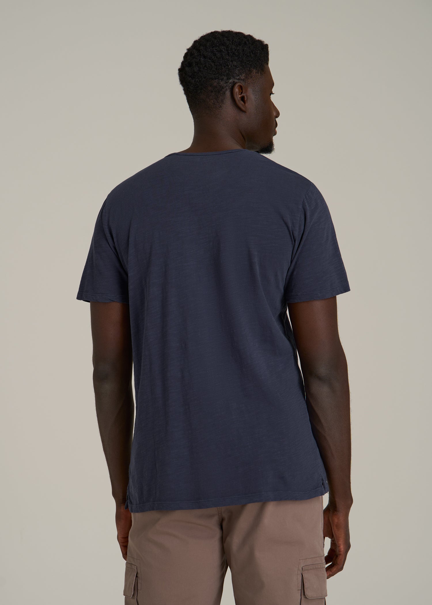 REGULAR-FIT Slub Tee for Tall Men in Navy