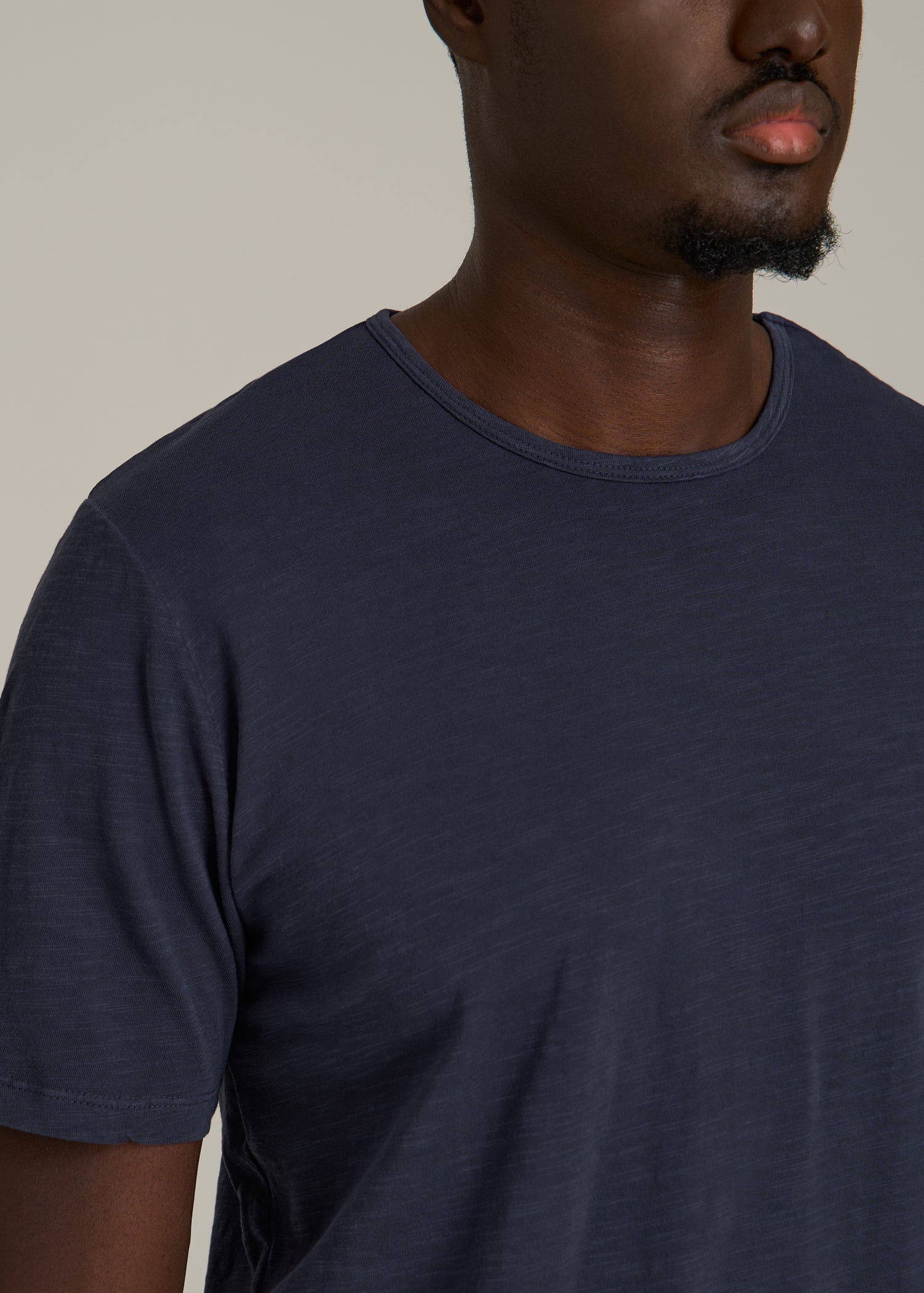 REGULAR-FIT Slub Tee for Tall Men in Navy