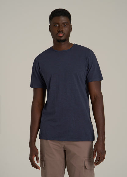 REGULAR-FIT Slub Tee for Tall Men in Navy