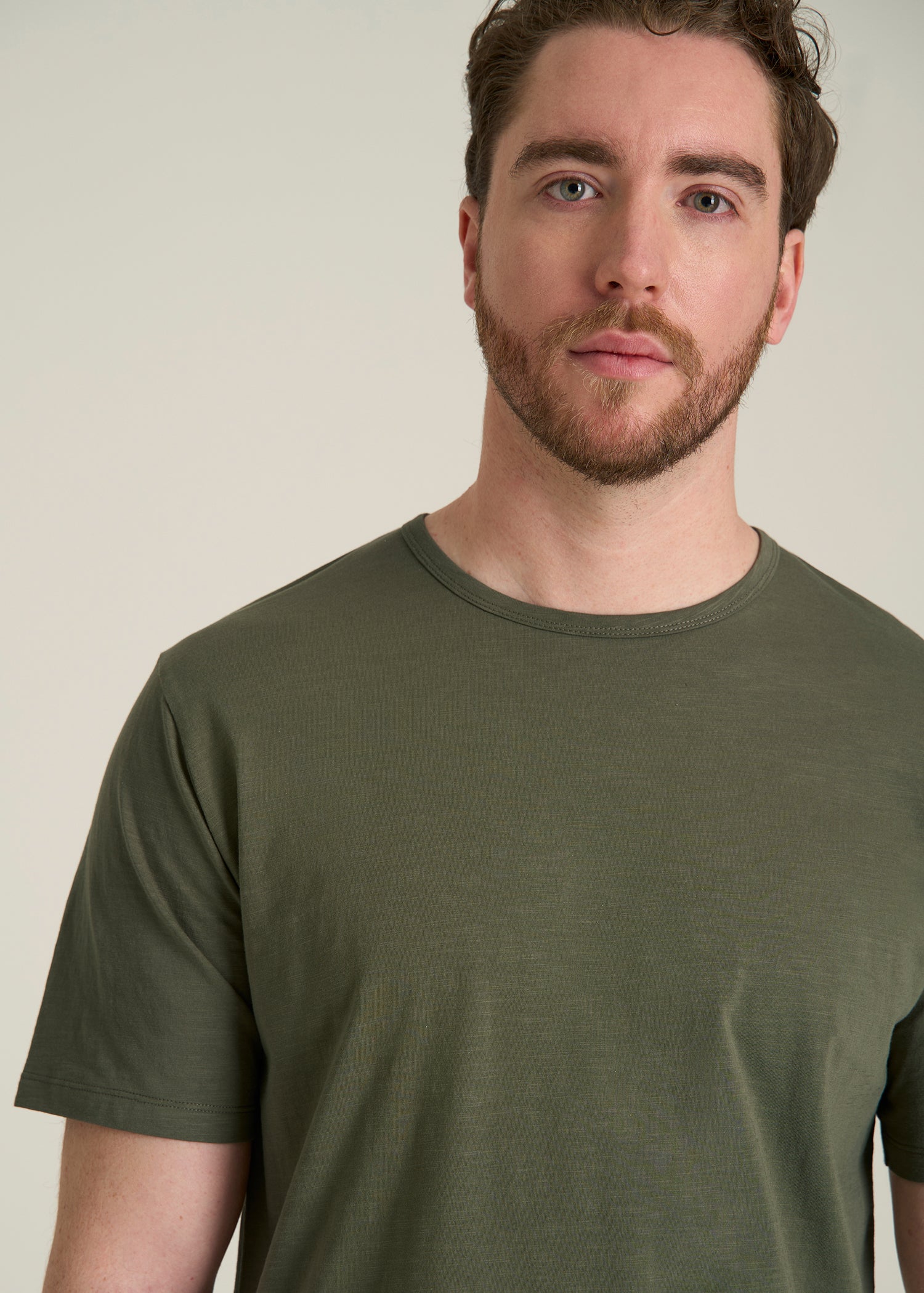 REGULAR-FIT Slub Tee for Tall Men in Olive