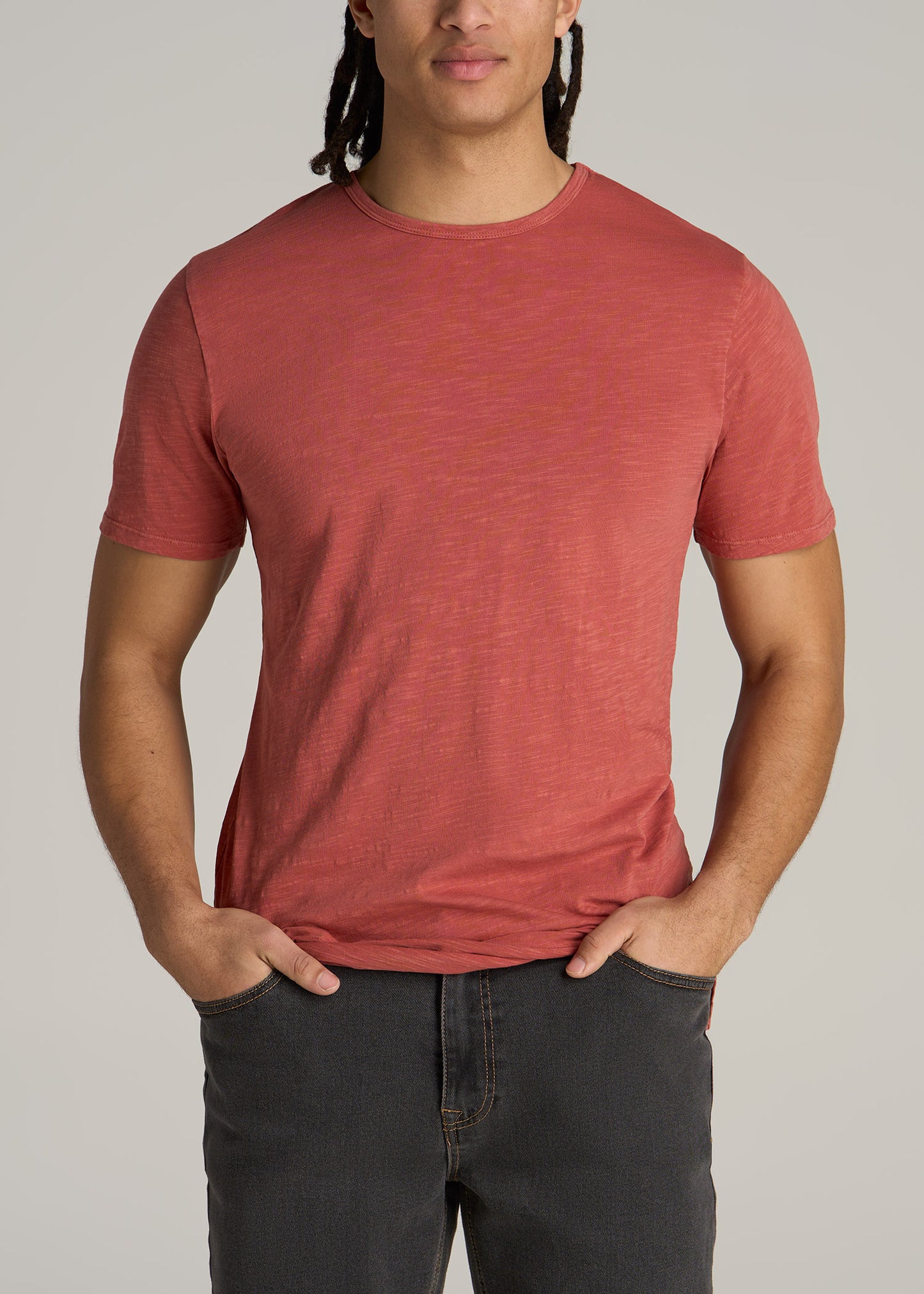 Slub Tee in Persimmon - Tall Men's Shirts