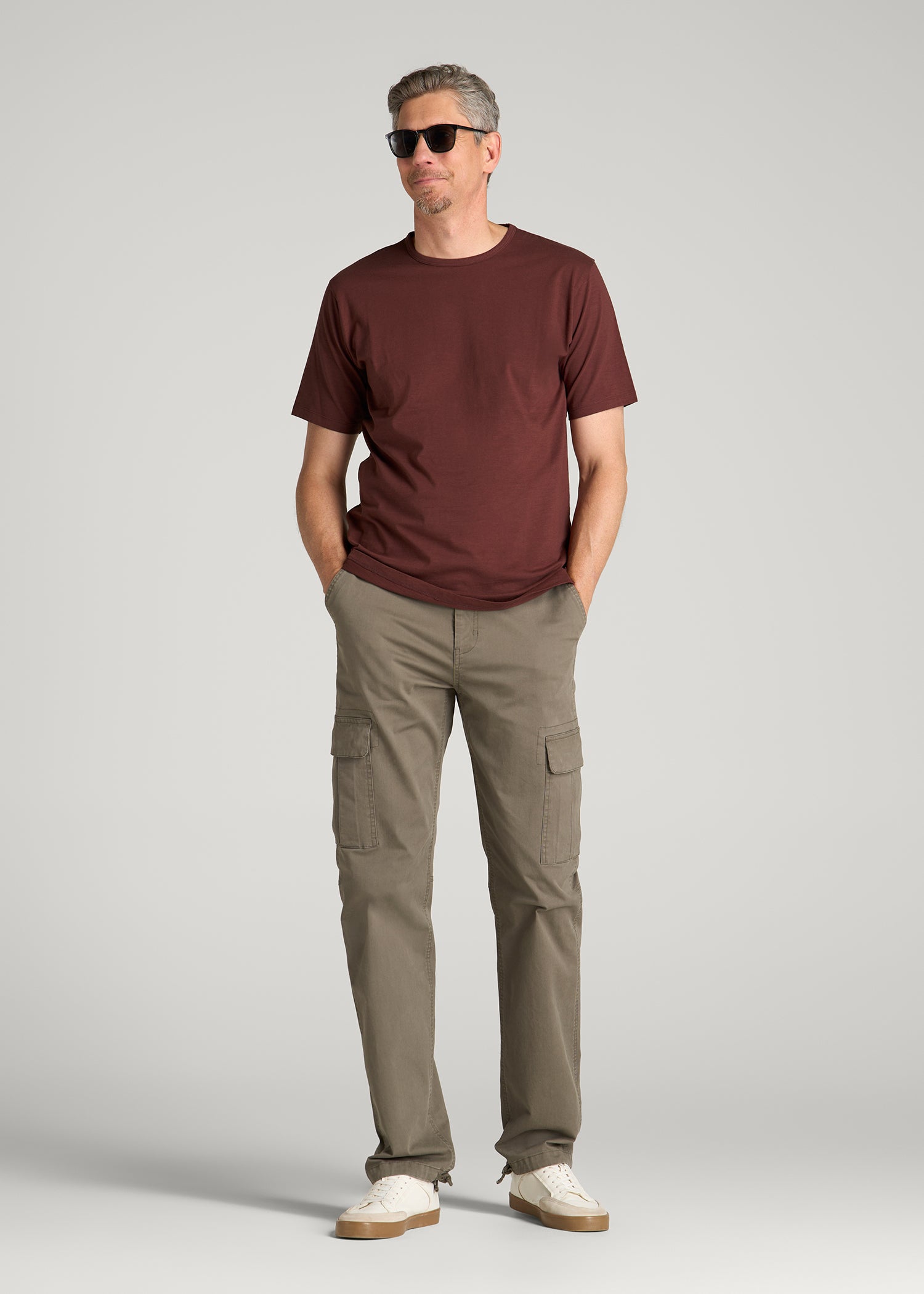 REGULAR-FIT Slub Tee for Tall Men in Rum Raisin