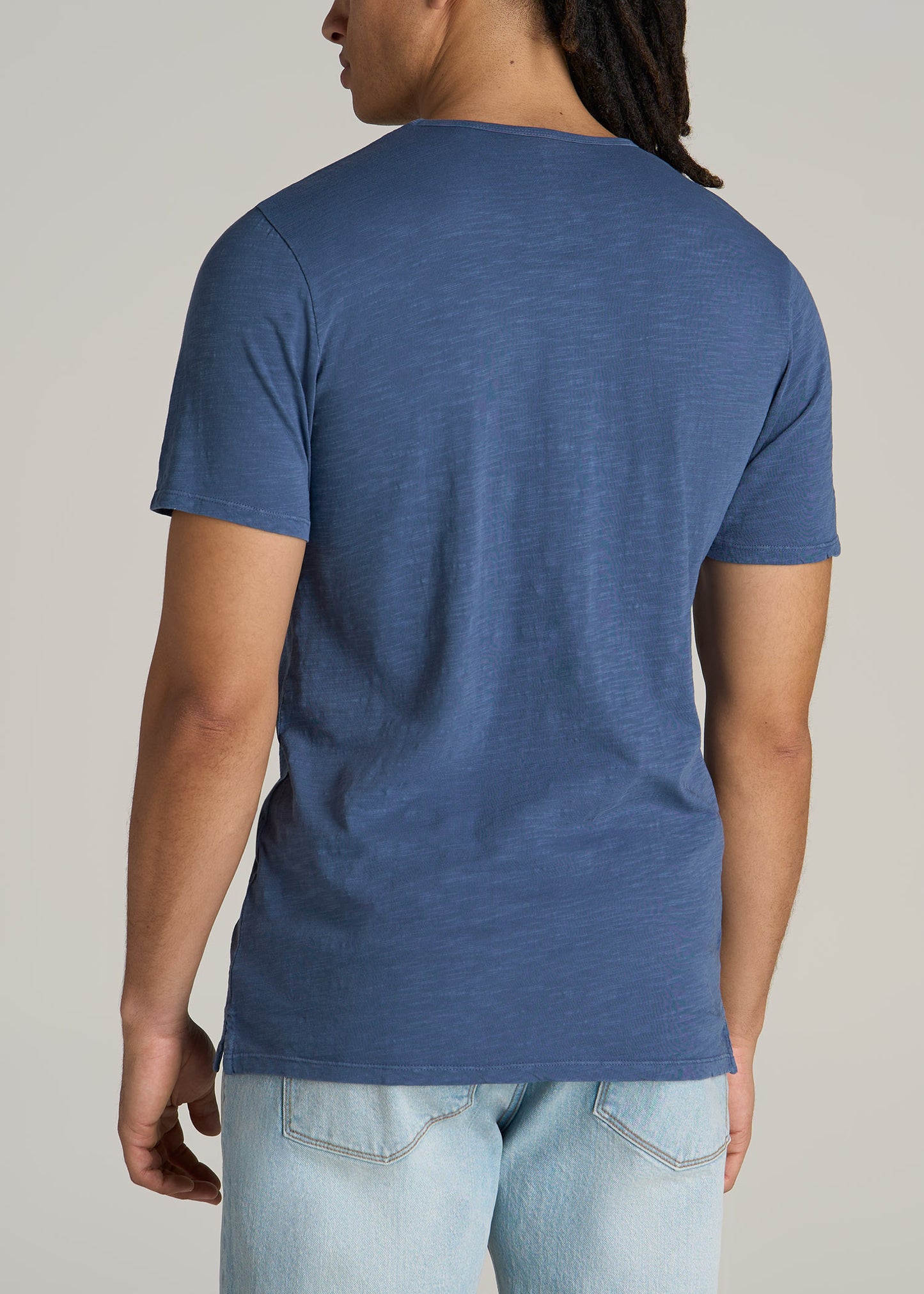 Slub Tee in Steel Blue - Tall Men's Shirts