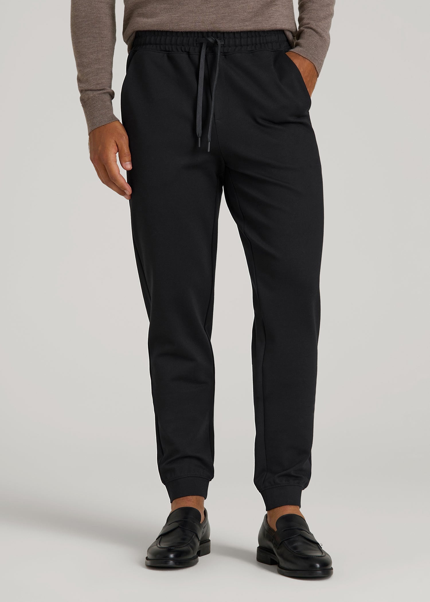 Soft Flex Ponte Jogger for Tall Men in Black