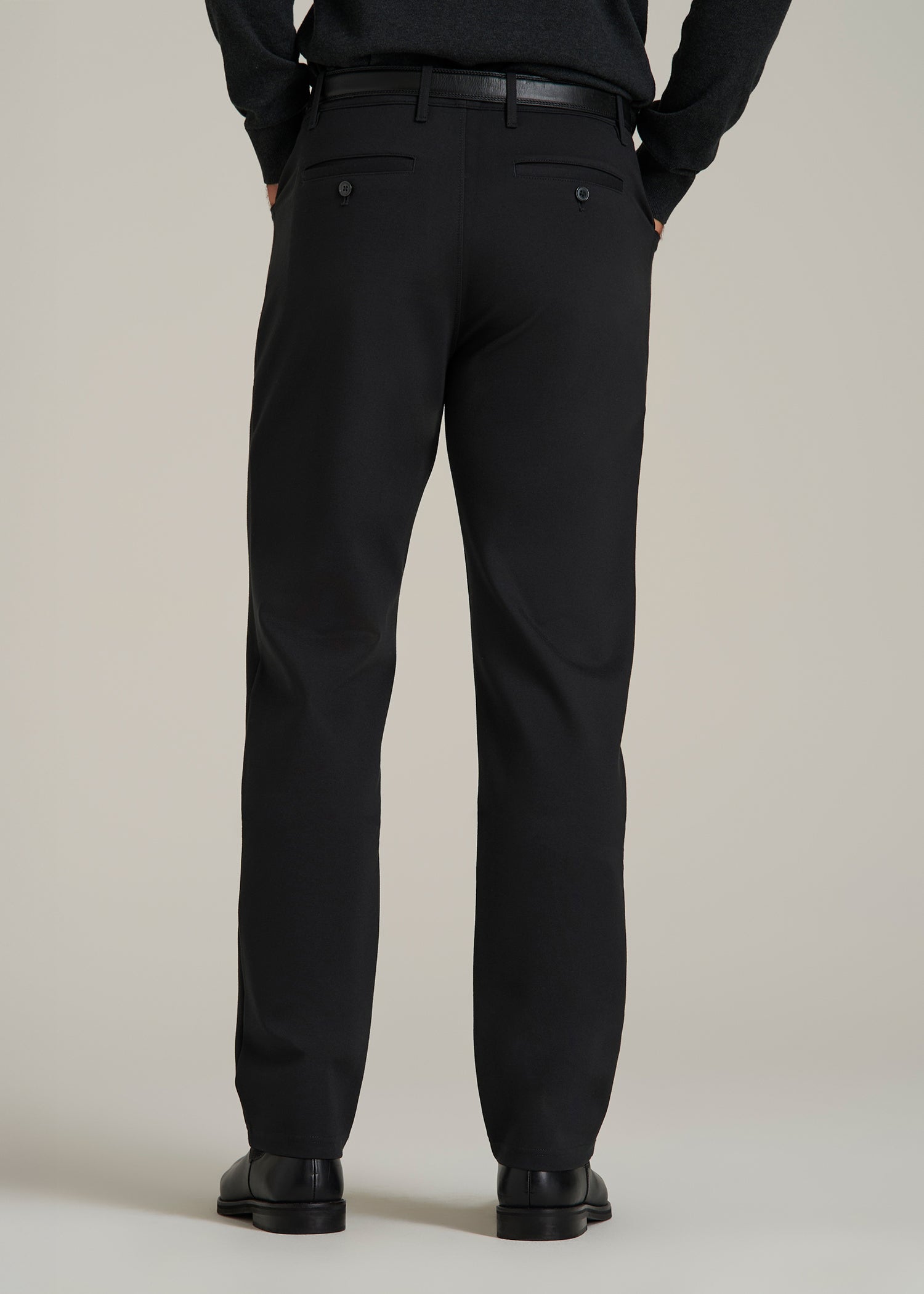 Soft Flex Ponte Pants for Tall Men in Black