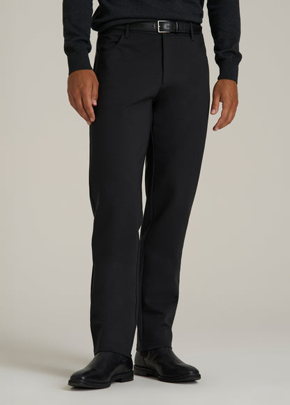 Soft Flex Ponte Pants for Tall Men in Black