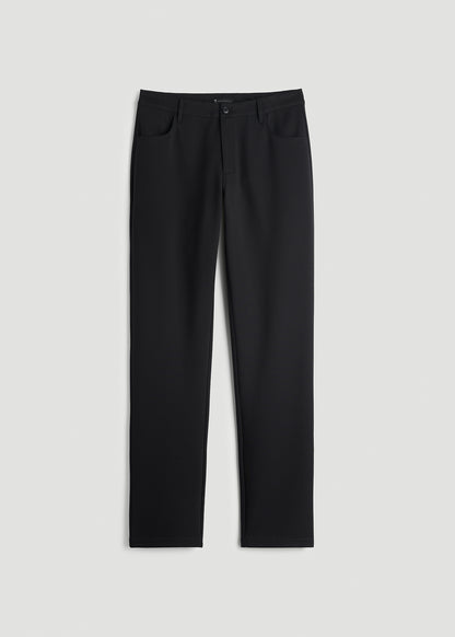 Soft Flex Ponte Pants for Tall Men in Black