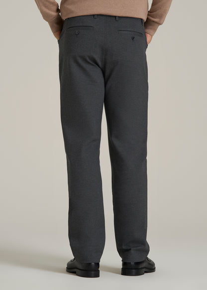 Soft Flex Ponte Pants for Tall Men in Dark Charcoal Heather
